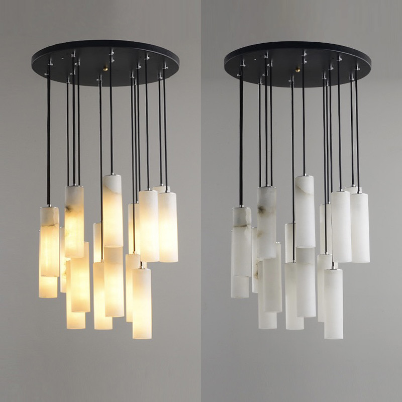 AC265V Contemporary Kitchen Modern Decorative Lamps Natural Marble Alabaster Ceiling Lamp