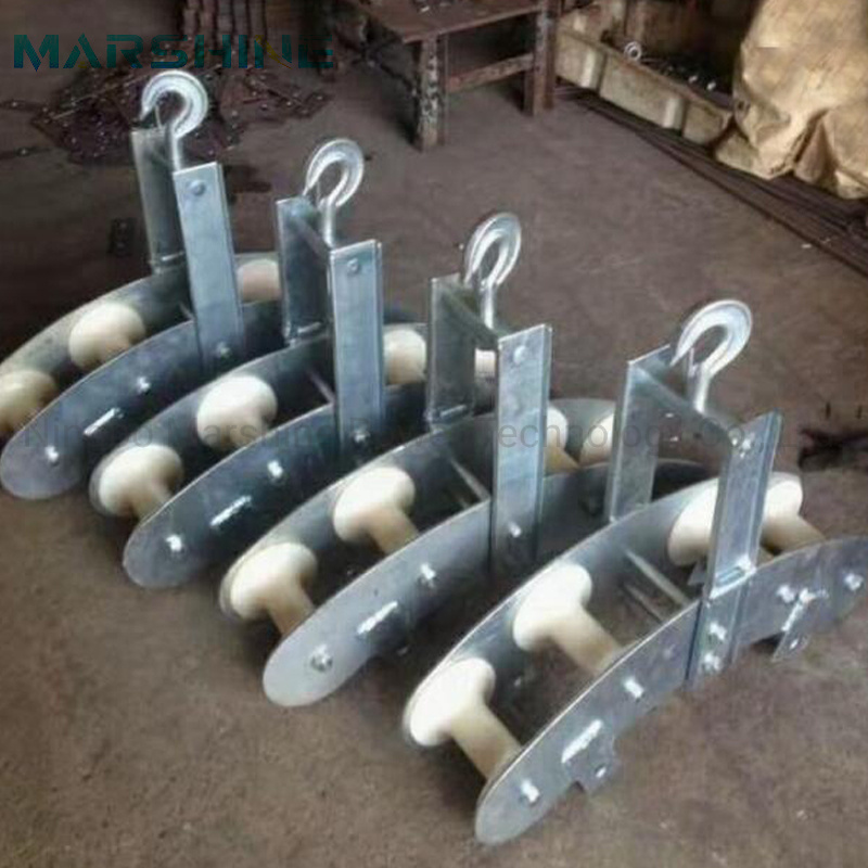 Optical Fiber Cable Tools Four Sheaves Combined Block Aerial Cable Stringing Block