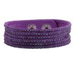 Multi strands velvet leather cuff bracelet studs leather bracelet