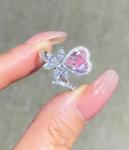 Heart Cut Lab Grown Jewelry Pink Diamond Engagement Ring For Wedding