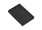 Carbon Fibre Credit Card Organizer Wallet RFID Blocking Leather Aluminum