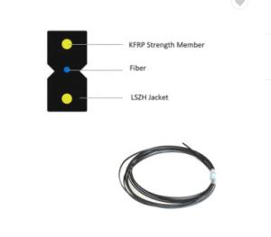 Wholesale Indoor Fiber Optic Cable 1 core G657A1 Fiber FRP LSZH Sheath Drop Cable FTTH Drop Cable from china suppliers