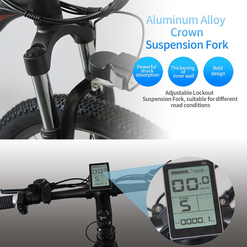 500w Electric Mountain Bike , 26"X1.95" Battery Assist Mountain Bike 13AH