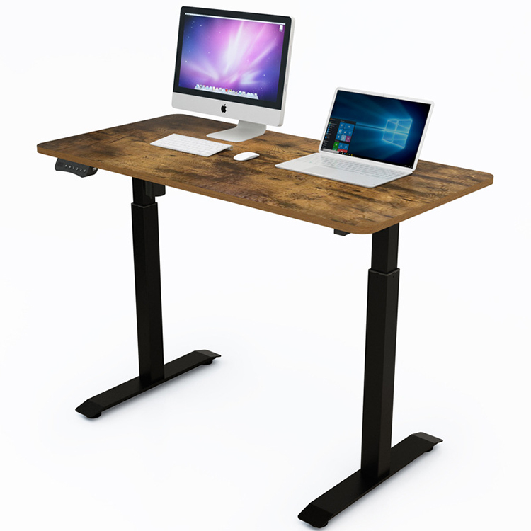 Black/White/Gray Frame Color Electric L Shape Standing Desk Noiseless and Practical