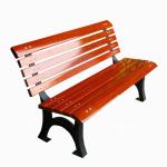 Eco Friendly Outdoor Wooden Bench , Rustic Garden Benches With Sandblast Zinc