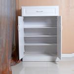 White One Drawer 20 Pairs 1.2M Solid Wood Shoe Cabinet
