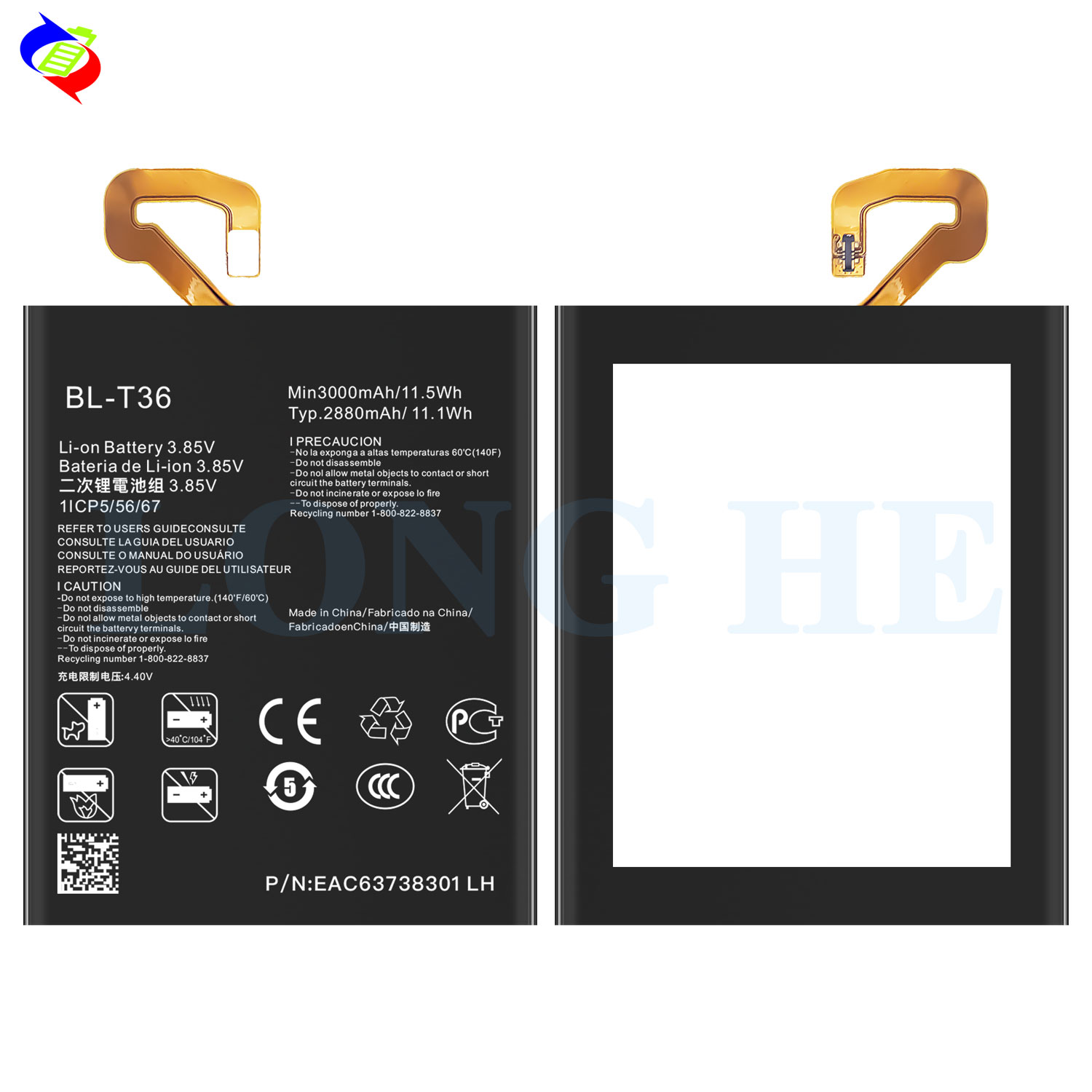 3.85V 3000mAh BL-T36 Replacement Battery for LG K30 X410TK Mobile Phone OEM/ODM