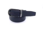 Simple Mens Reversible With 1.3" Wide Rotated Buckle / Genuine Leather Dress