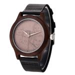 Classic Three Pin Leather Band 250mm Wooden Wrist Watch