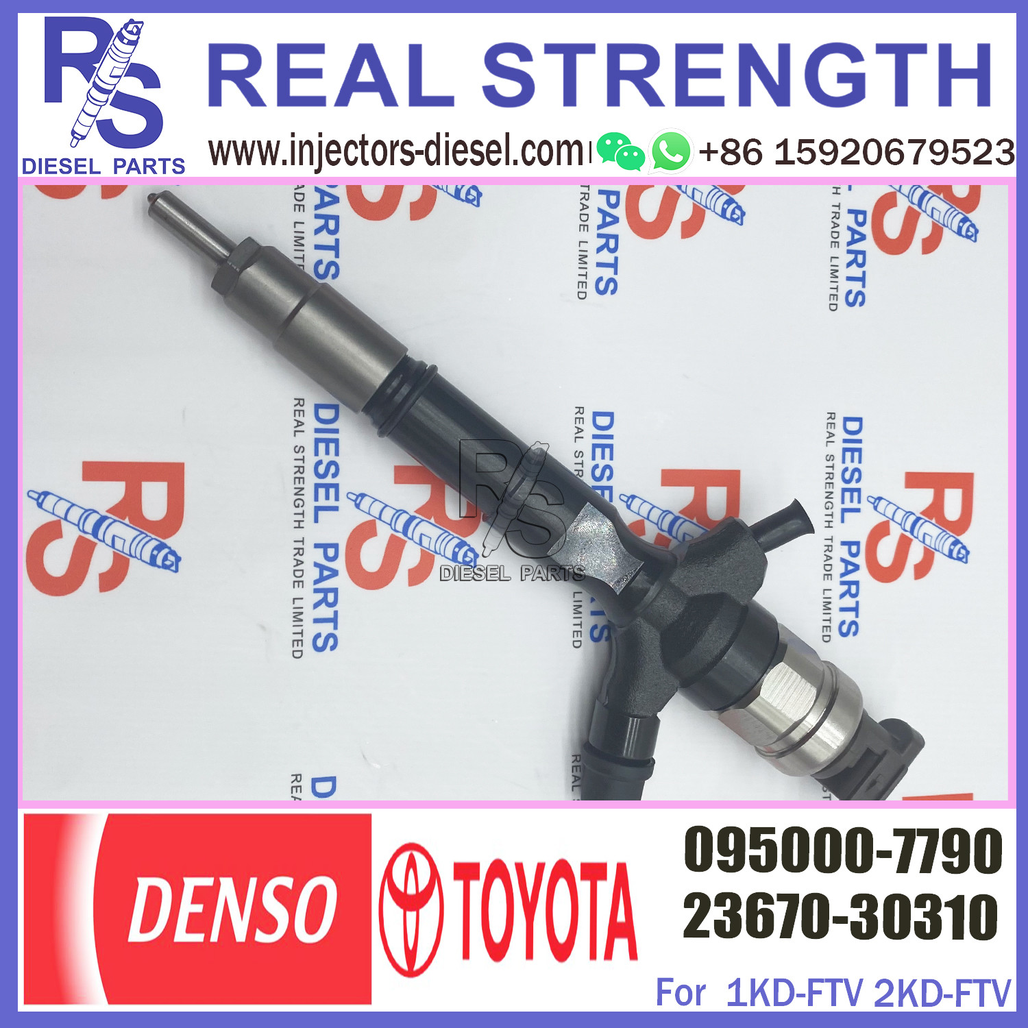 Injector 23670-30310 095000-7790 095000-7800 095000-7801 for HILUX 2.5L 2KD-FTV, D, 4WD, D-4D, Euro 4, KUN2, KUN1
