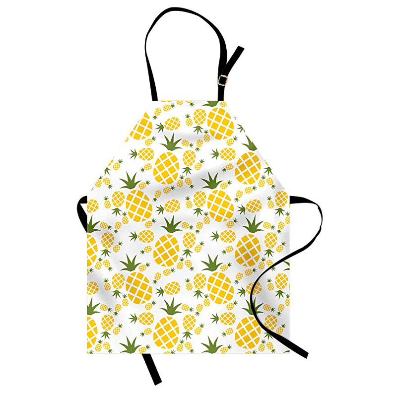 Crafting Poly Cotton Aprons Adjustable Neck Size Functional Half Waist Pineapple Pattern