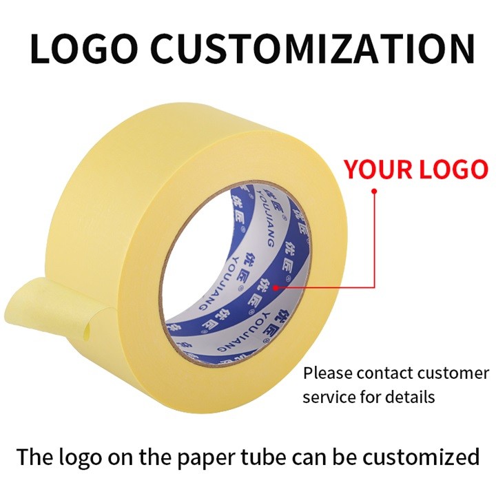 Custom Yellow Painters Masking Tape Clean Release For Automotive Refinish