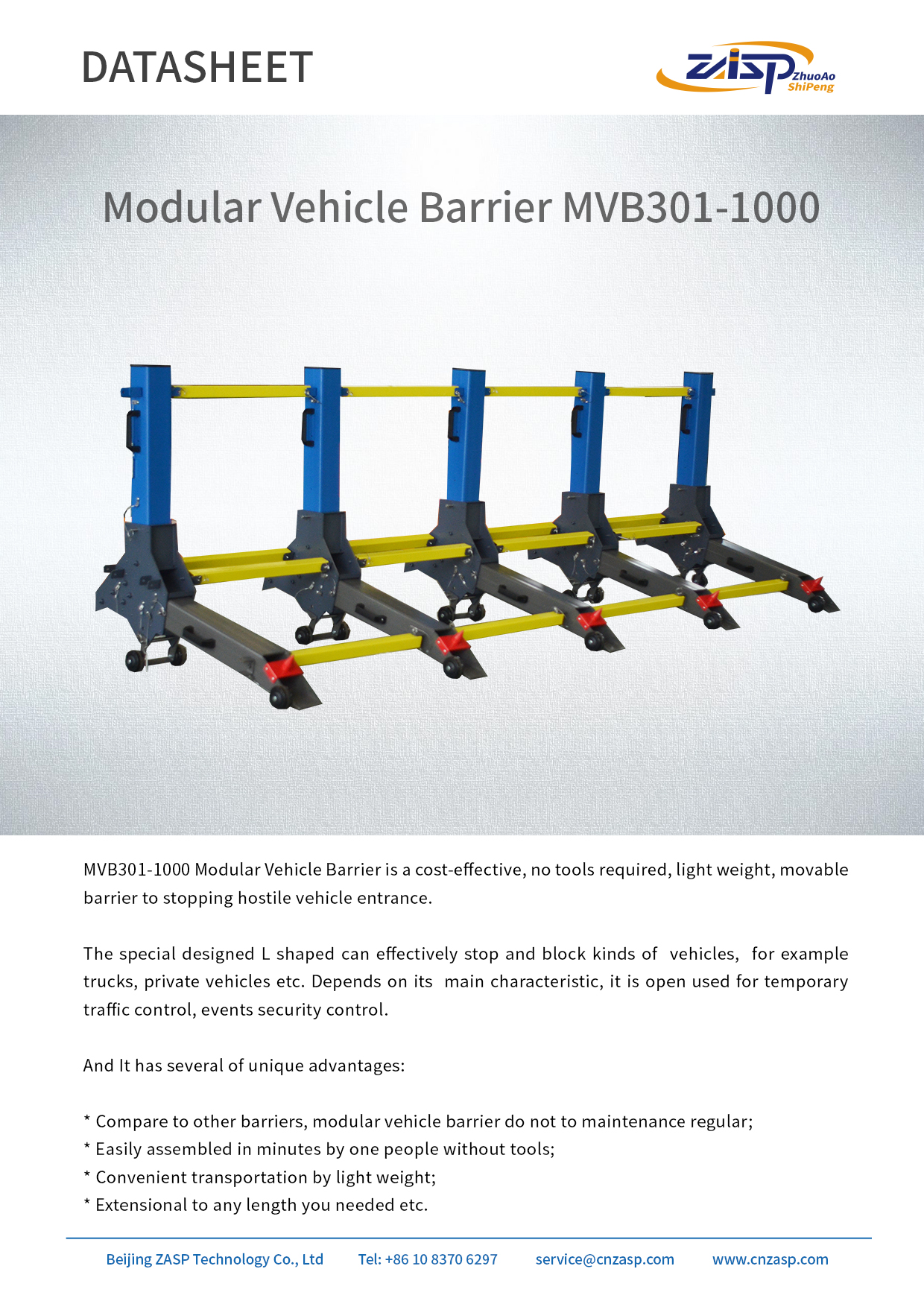 A3 Steel Anti Vehicle Barrier Crash Rated Anti Ramming MVB 44kg