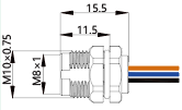 IP67 M8 Connector After Install Female 3P Shield 0.2m Cable Length