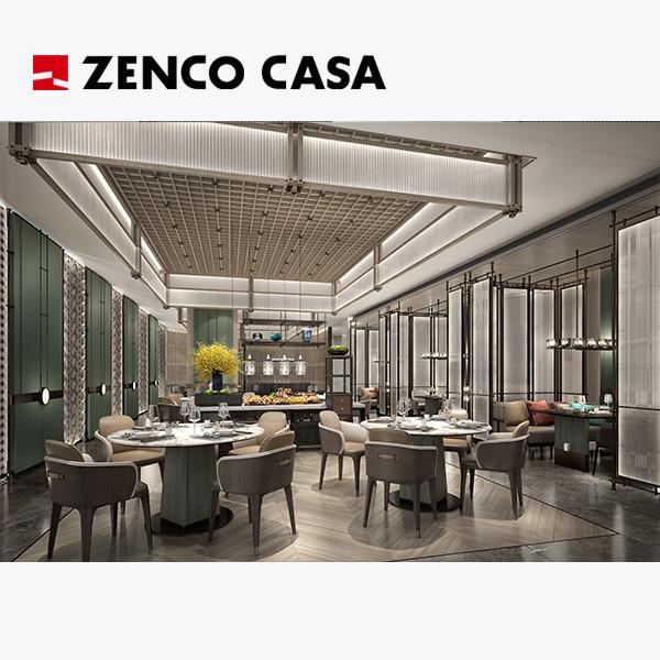 Hotel Restaurant Furniture Set Includes Leather Dining Chair And Marble Round