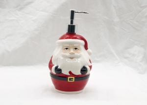 Wholesale Daily Care Ceramic Bathroom Set Santa Christmas Soap Lotion Dispenser Pump Foam Pump Bottle from china suppliers