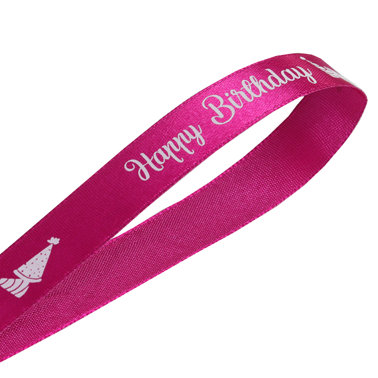 10MM Width Decorative Satin Ribbon Red / Purple Color Custom Printing