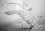 Slim Wall Mounted Stair Railing High Weight Capacity Aluminum Alloy Construction