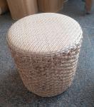 Natural Straw Household Storage Stool Grass Bamboo Woven Ottoman Box Eco