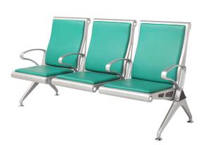 Wholesale Green PU Leather SS201 Steel Airport Chair / Salon Waiting Room Chairs from china suppliers