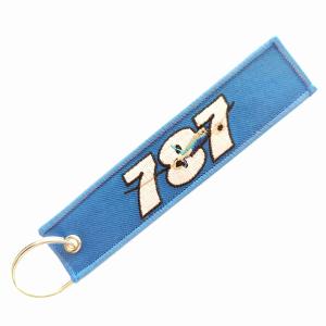 Wholesale Artisan-Crafted Dual-Tone Keychains | Precision '787' Embroidery + Washable Fabric | Vintage Collector's Gift from china suppliers