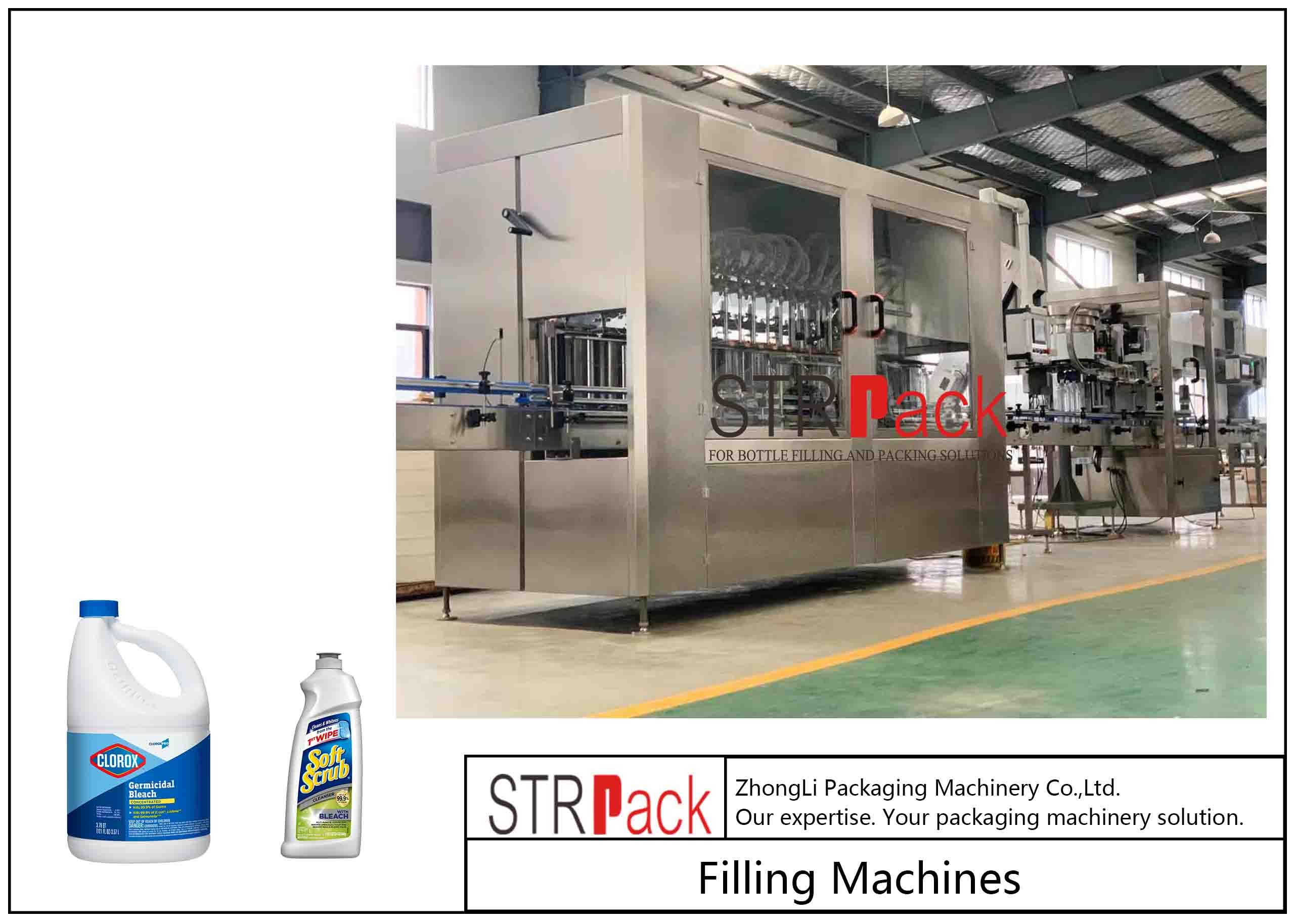 Linear Type Chemical Liquid Daily Use Gravity Filling Machine 220V / 50Hz