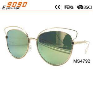 Wholesale Hot Sale Mirrored Metal Sunglasses , UV 400 protection lens,suitable for men and women from china suppliers
