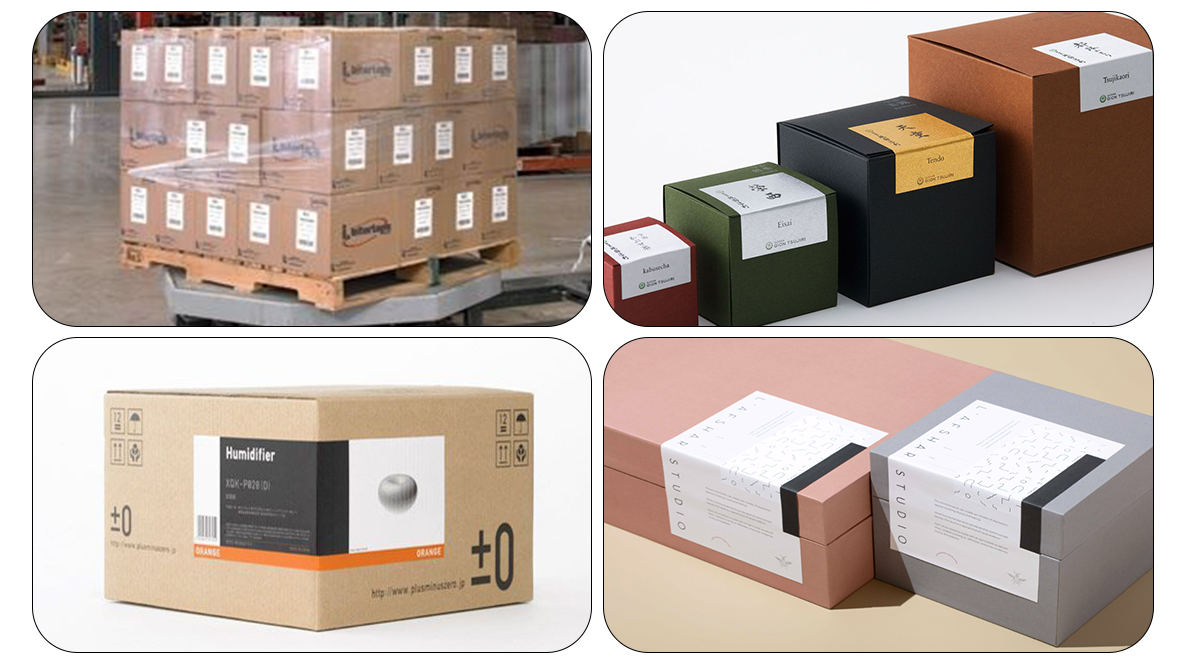Ym320 Automatic Carton Box Two Sides Sticker Corner Sealing Machine Plastic Paper Big Box Labeling Machine