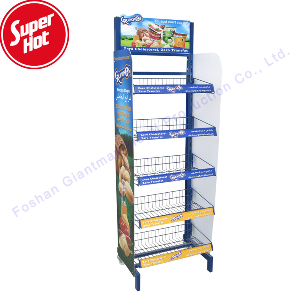 Store Potato Chips Floor Stand Supermarket Shelving