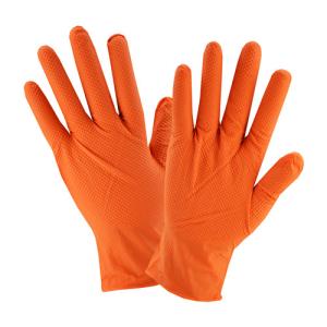 Wholesale Orange Diamond Grain Heavy Duty Nitrile Glove Thickened 8mil 9mil from china suppliers