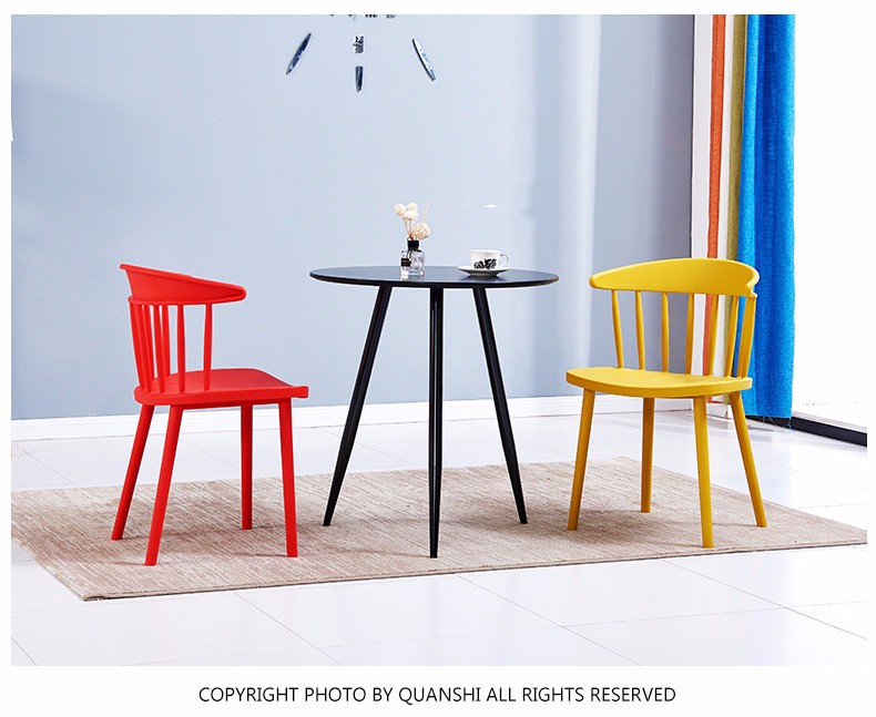 colorful pp plastic chairs dining modern windsor chair