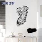 Square Splicing Abstract Stainless Steel Sculpture Female Torso Wall Decoration