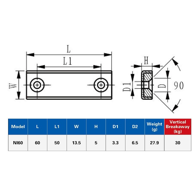 65lbs Pull Force Ndfeb Industrial Magnet with Nickel Coating and A3 Steel Cup Shape