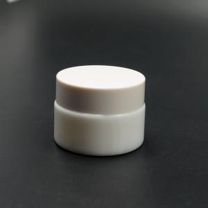 Wholesale JG-AQ15, 15ml cylindric opaque white glass cosmetic jars for eye cream, face cream packaging, primary cosmetic packaging from china suppliers