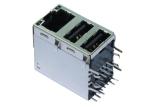 HR851120A Dual USB RJ45 Connectors LPJU6650BONL 10 / 100 / 1000Mbps Magnetic