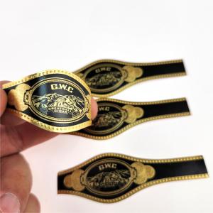 Wholesale Black Golden Custom Cigar Band Printing Stickers Embossed Gold Foil Band Label Sticker from china suppliers