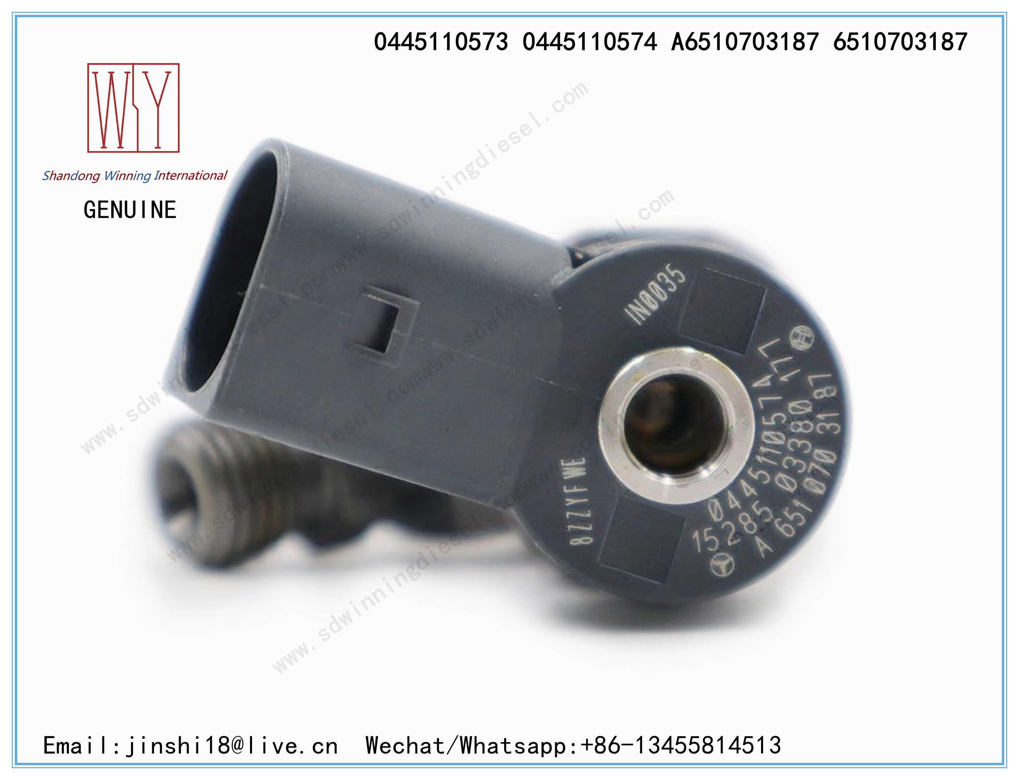 BOSCH GENUINE AND BRAND NEW COMMON RAIL FUEL INJECTOR 0445110573 0445110574 A6510703187 6510703187 FOR MERCEDES BENZ V20