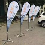 Fiberglass Poles Stainless Steel Base Flying Banner Teardrop/feather/square