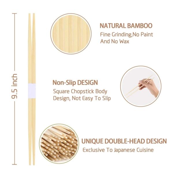 Double Ended Bamboo Chopsticks for Eco-friendly and Healthy Dining Experience