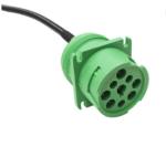 Green J1939 9 Pin Deutsch Connector Type 2 7ft Shielded Male Female Cable