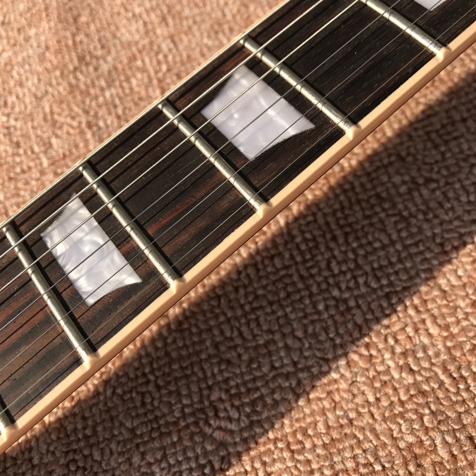 New standard LP slash electric guitar, Flame Maple Top, frets cream binding, one piece of neck & body, Tune-o-Matic brid