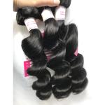 No Tangle Peruvian Human Hair Weave / Remy Hair Bundles Full Cuticle Aligned