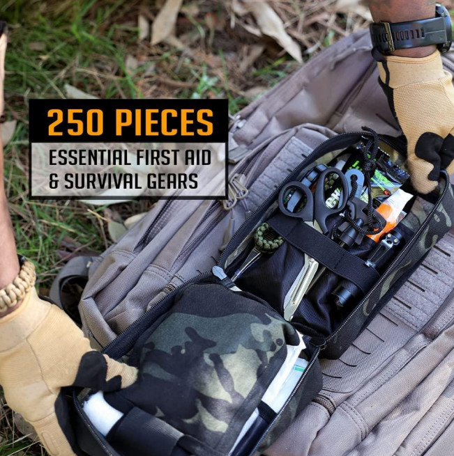 ISO13485 Safety Outdoor First Aid Kit Pouch Gear Outdoor Emergency Survival Kit