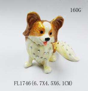 Wholesale New product animal dog Metal Rhinestone Jewelry Box cheap trinket box from china suppliers