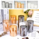 Battery Operated Paraffin Wax Flameless Flickering Pillar Candles With Remote