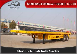 Wholesale Flat bed Container Semi Truck Trailer Double Axle 20Ft 40Ft spring suspension from china suppliers