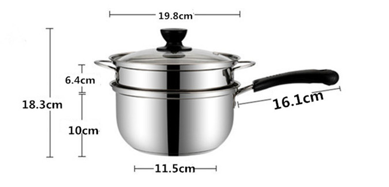 High Quality Stainless Steel Sauce Pan Milk Pot Soup & Stock Pots Set With Steamers