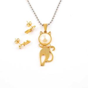 Wholesale South American Fashion Stainless Steel Earrings With Matched Pendant Necklace Set CQT70 from china suppliers