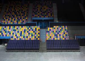 Wholesale Premium Retractable Bleacher Seating Lether / Fabric Upholstery For Art Centers from china suppliers