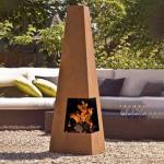 Outdoor Corten Steel Weathering Steel Garden Rust Corten Steel Fire Obelisk